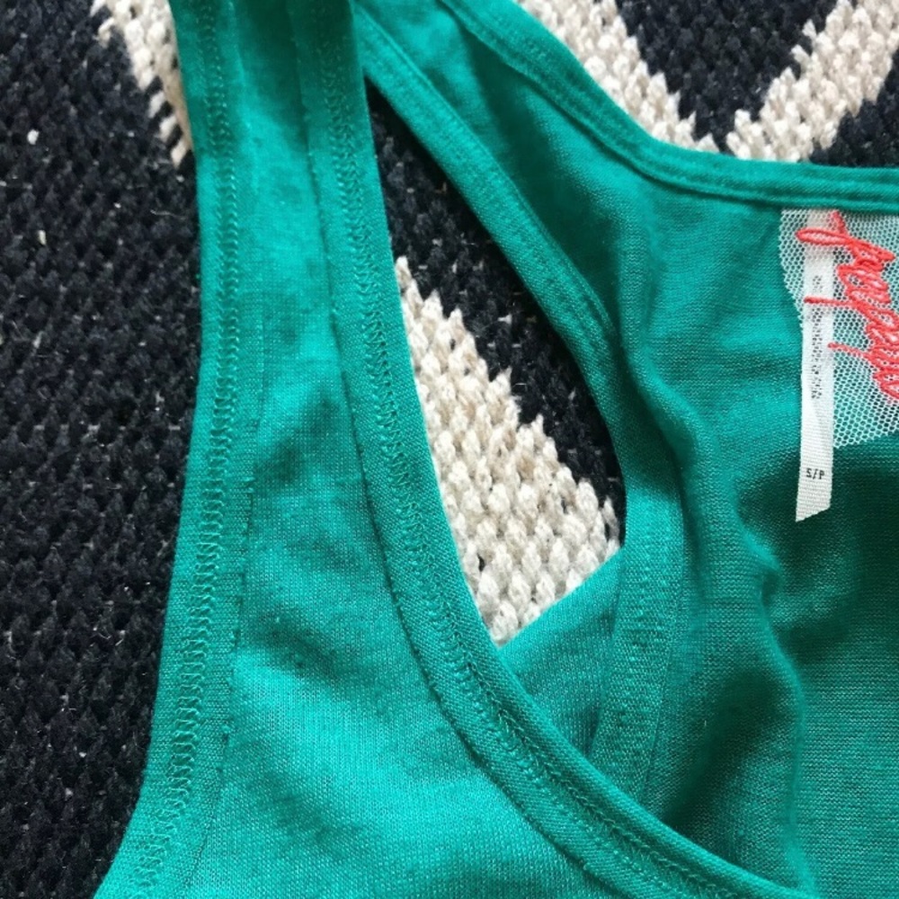 Free People Linen Blend Cute Back Tank Top sz S - Picture 4 of 8